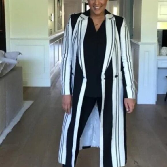 Zara Black and White Striped Blazer/Jacket - Picture 2 of 4